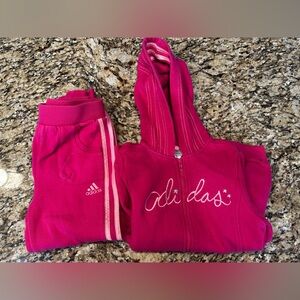 adidas Hot Pink Girls' Hoodie and Joggers Set